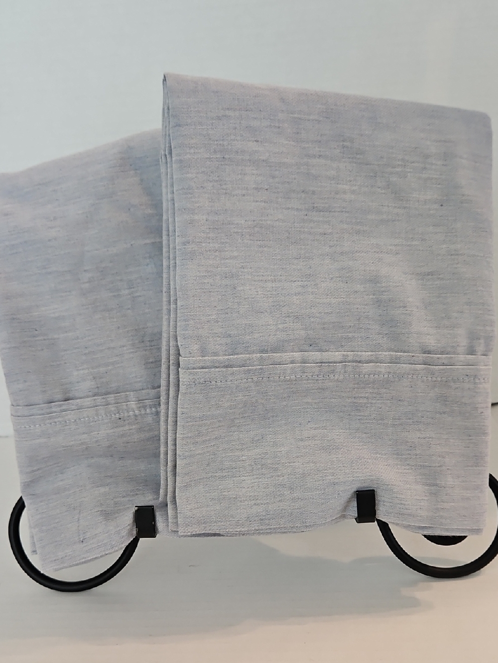 Hearth & Hand Heathered Light White Blue Cotton King Pillowcase Set